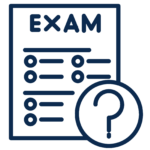 icon shows a test with the title exam at the top and and question mark